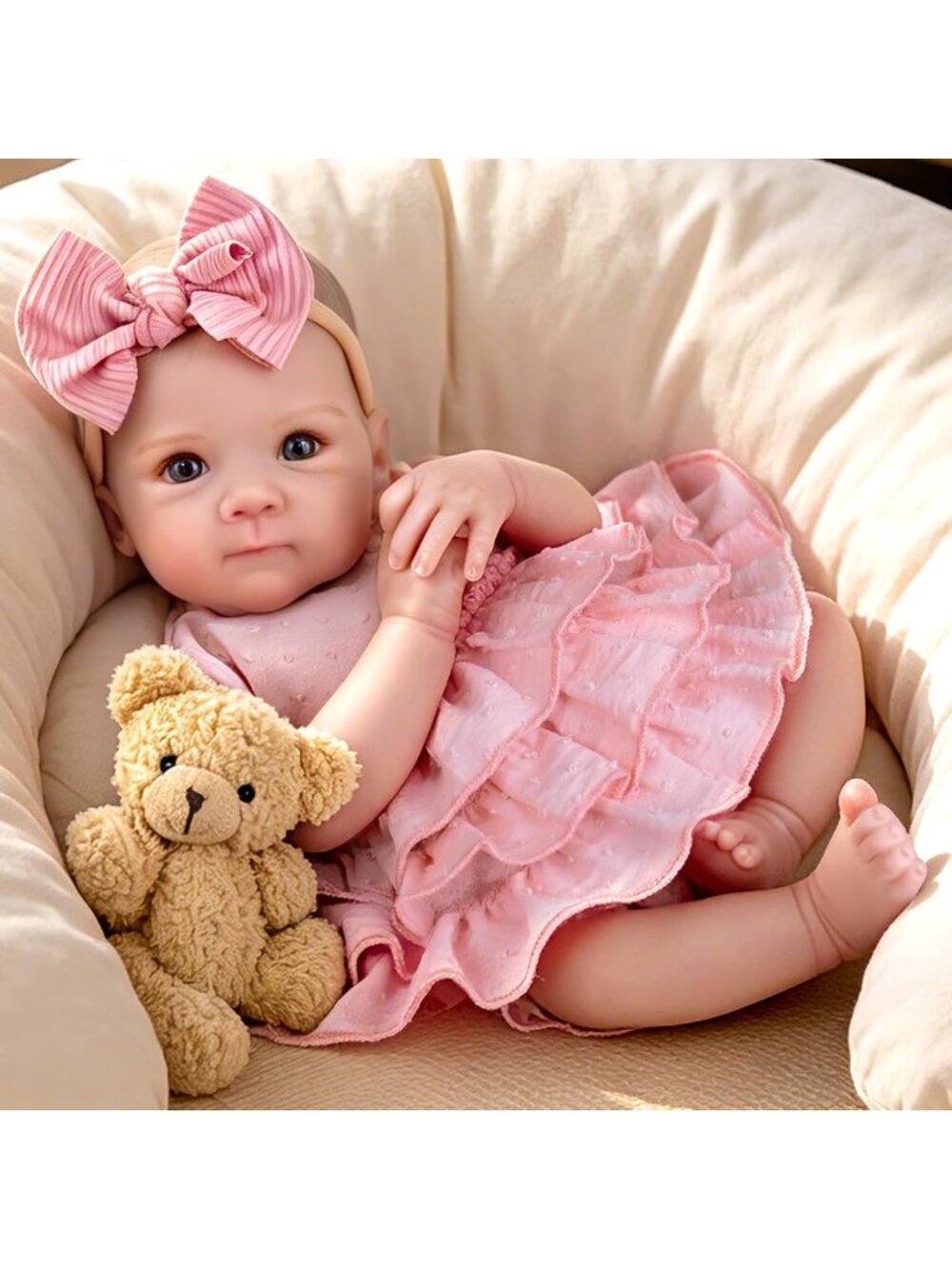 20in Lifelike Reborn Baby Doll Girl Pink Outfit Handcrafted Newborn